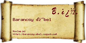 Barancsy Ábel névjegykártya